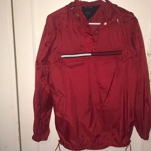 Tommy Hilfiger red windbreaker.